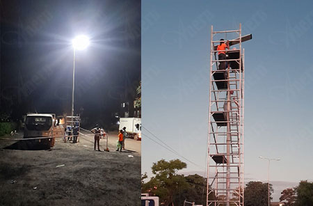100w Main Road Solar Street Light Project in Kitwe Zambia 100w Main Road Solar Street Light Project in Kitwe Zambia