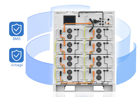 Intelligent BMS management system and airbags to ensure safe and reliable operation of the system.